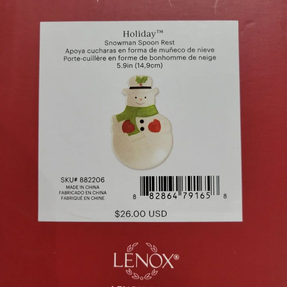 Lenox Snowman Spoon Rest
